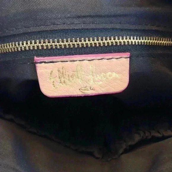 Elliot Lucca | Nude Leather Crossbody Bag w/Woven Pannel with Silver - Picture 10 of 11